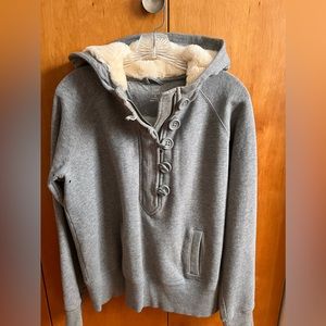 Gap 1/4 zip/button fur hoodie